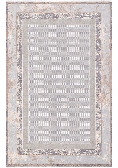 Artemis Halı Couture 00930a Gri Gold Çerçeveli Eskitme İpek Halı
