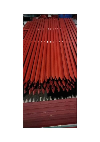 5 Adet 90 Cm 30x30 Köşebent 3 Delikli Bahçe Çit Direği Kırmızı