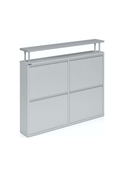 Ceha Tablalı 4'lü Metal Ayakkabılık - Gri K.AYK-2.4 /G/P 7035