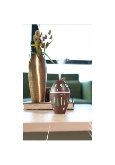 Auhma Aph-06-1 Kahve Ahşap Aromaterapi Rgb Hava Nemlendirici 300 Ml