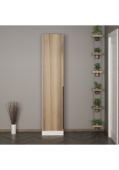 Minar Kale 210 Cm 1 Kapaklı 1b Raf Portmanto Beyaz Dore Plus