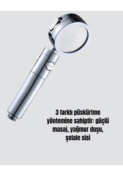 Duş Başlığı 3 Fonksiyonlu Yüksek Basınçlı Çok Renkli