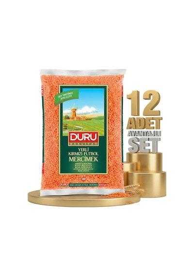 Duru Kırmızı Futbol Mercimek 12x1 Kg