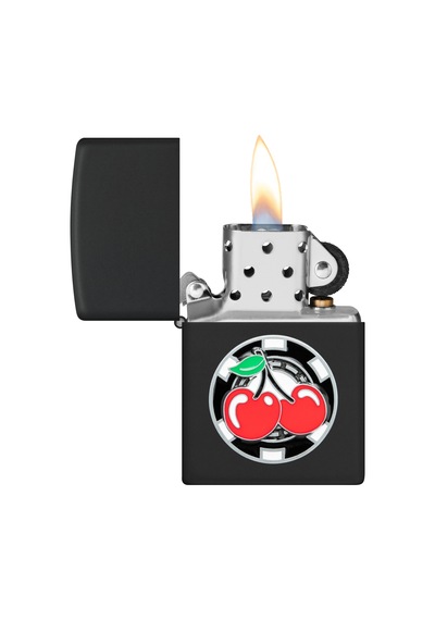 Zippo Cherries Poker Chip Emblem Dizayn Çakmak Siyah