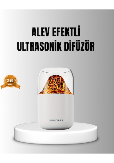 Alev Efektli Ultrasonik Uçucu Yağ Difüzörü 280ml Su Tanklı Ve Sessiz Çalışma Özellikli - Lisinya