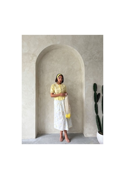 Verymoda Yaka Detaylı Büzgülü Gömlek D2842 Sarı