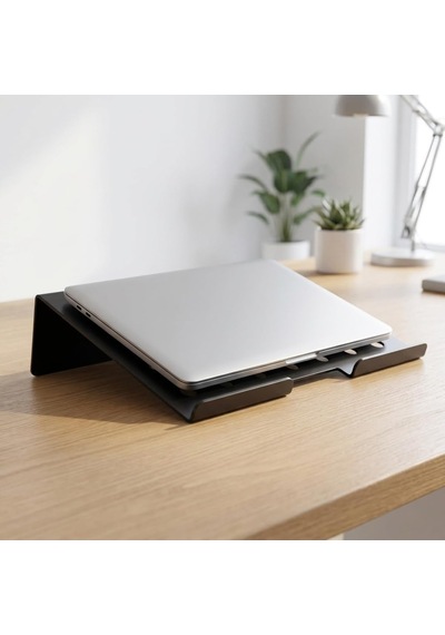 Lexroo Metal Laptop Standı, Siyah Dizüstü Bilgisayar Yükseltici Stand