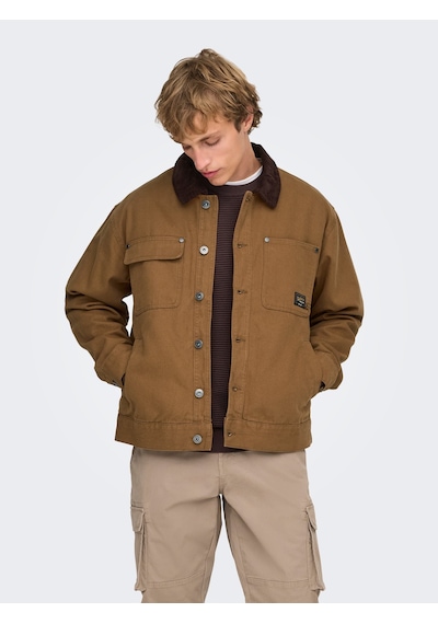Only & Sons Onstımber Cotton Jacket Otw Erkek Kahverengi Mont - 22035717 Kahverengi