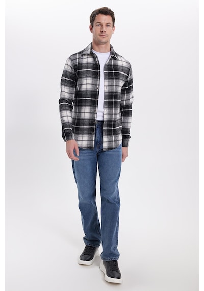 Tudors Erkek Slim Fit Dar Kesim Kareli Kışlık Oduncu Gömlek-42223 Siyah Tudors Erkek Slim Fit Dar Kesim Kareli Kışlık Oduncu Gömlek-42223 Siyah