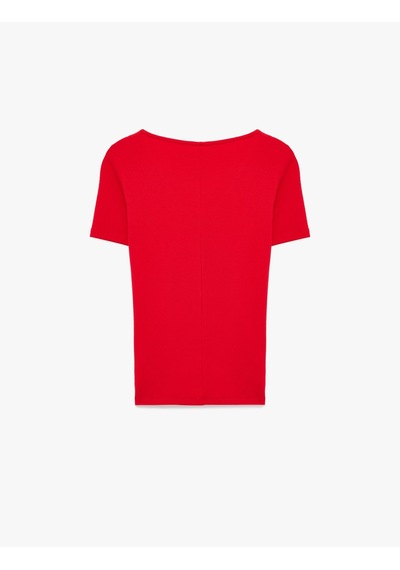Koton Pamuklu Slim Fit Kısa Kollu V Yaka Tişört Kırmızı 6sak50425ek