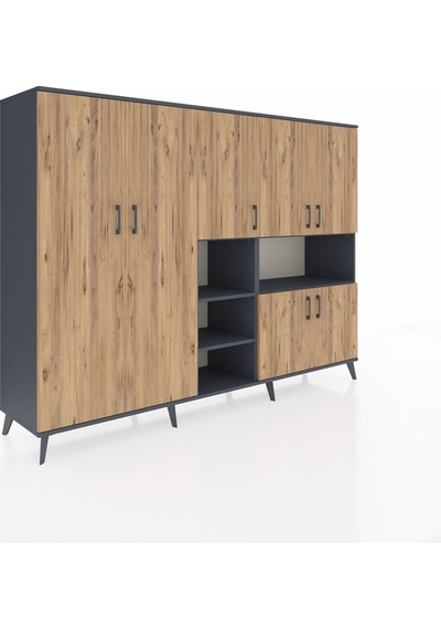 Hyperion Dolap 13 Raflı 7 Kapaklı 220x44x163 Antrasit-çam/antrasit Atlas Çam/antrasıt - Antrasıt Hyperion Dolap 13 Raflı 7 Kapaklı 220x44x163 Antrasit-çam/antrasit Atlas Çam/antrasıt - Antrasıt