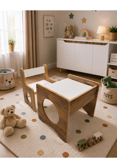 Pema Home %100 Mdf Montessori Aktivite Masası, Çocuk Oyun Çizim Masa Sandalye Takımı Kahverengi Pema Home %100 Mdf Montessori Aktivite Masası, Çocuk Oyun Çizim Masa Sandalye Takımı Kahverengi