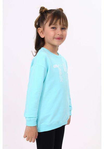 Toontoy Kız Çocuk Relax Fit Bisiklet Yaka Hafif Düşük Omuz Baskılı Sweatshirt - 2 İplik Su Yeşil Toontoy Kız Çocuk Relax Fit Bisiklet Yaka Hafif Düşük Omuz Baskılı Sweatshirt - 2 İplik Su Yeşil