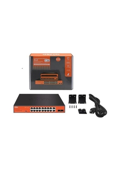Wı-Tek WI-PS318GFH 16 Port 197W Full Poe Gıgabıt 2XSFP Yönetilemez Switch