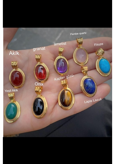 Gümüş Doğal Taşlı Kolye Ucu Mavi