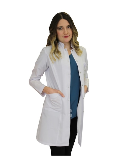 Hakim Yaka Kadın Doktor Önlüğü Hemşire Öğretmen Beyaz Önlük (508603174)