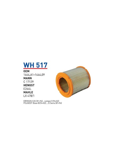 Wh517 Oem 1444.a1-1444.09 Oem 71736135 Fiat Ducato Otomobil Hava Filtre Air Filter