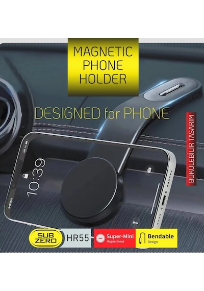 Subzero Hr55 Magnetic 360 Derece Dönen Araç Telefon Tutacağı Siyah