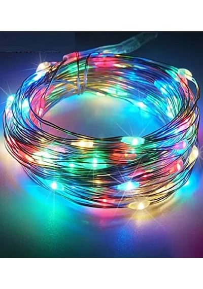 Ev Balkon Ve Parti İçin 3 Metre Pilli Renkli Peri Led Yılbaşı Süsü Işık Renkli