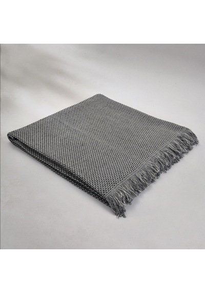 Curly Çift Kişilik Battaniye Siyah Gri 200x220 Cm Diğer