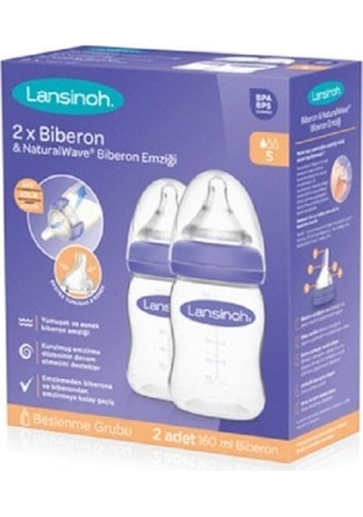 Lansinoh 75970 2'Li Natural Wave Silikon Uçlu Biberon Seti 160 Ml