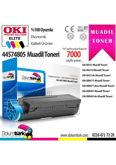 Tonermax Oki B431 / Mb461 / Mb471 / Mb491 / 44574805 Uyumlu Toner