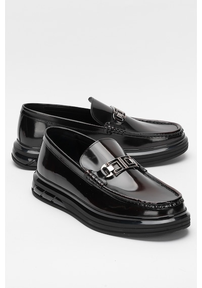 Dericlub Erkek Kalın Taban Tokalı Loafer Ayakkabı Gerçek Deri Cr 2713 Bordo