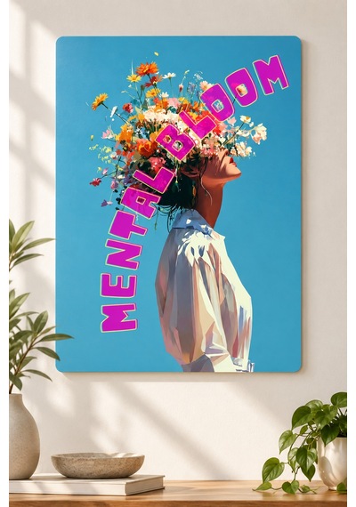 Dekoratif Mental Bloom Metal Tablo Modern Duvar Dekorasyonu Çok Renkli