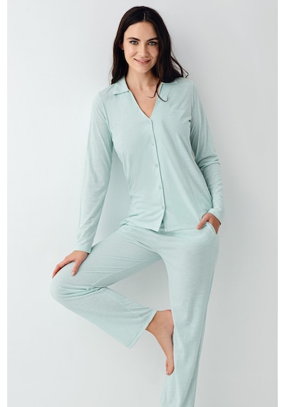 Pierre Cardin Kadın Yeşil Pijama Takımı Pc9115-s-v2 Yeşil