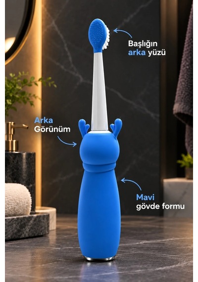 Ers Elektrikli Çocuk Diş Fırçası Mavi Beyaz Figürlü