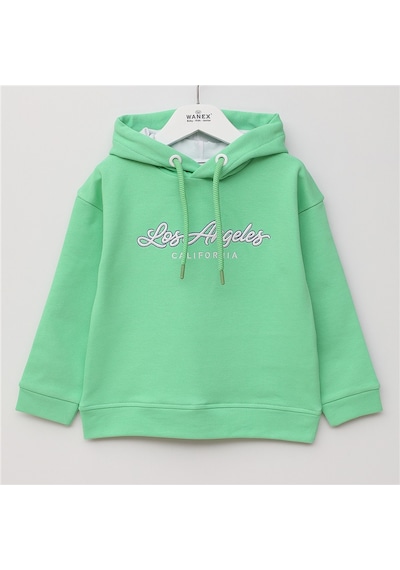 Wanex Erkek Çocuk Uzun Kol İnce Kapüşonlu Sweatshirt - 16793 Yeşil