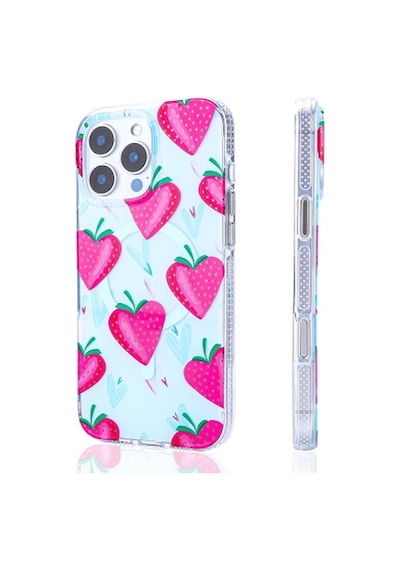 Lexroo İphone 15 Pro Max Mag Safe Şarj Özellikli Stilo - Pembe-mavi Tpu Sert Pc Kılıf