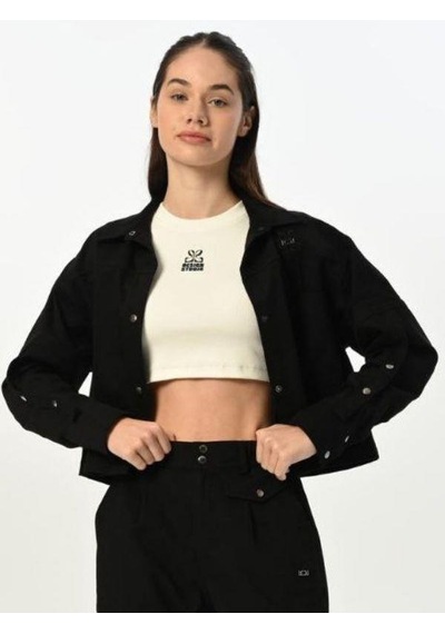 Zekids Kız Çocuk Crop Ceketli Pantolonlu Takım-15523 Siyah