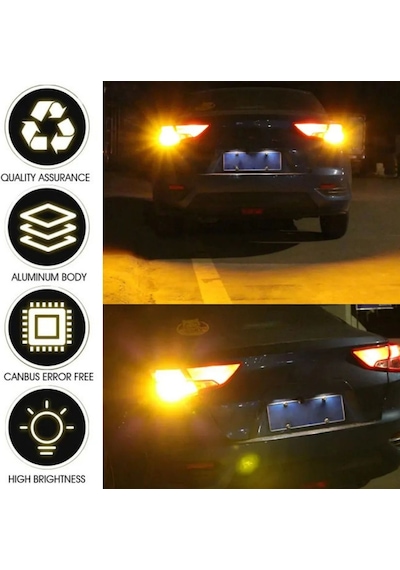 Carub Ampul 12v 1016 144 Led Şeffaf Oto Geri Vites Ampulü Fren Stop Sis Sinyal Lambası Turuncu Br0404032