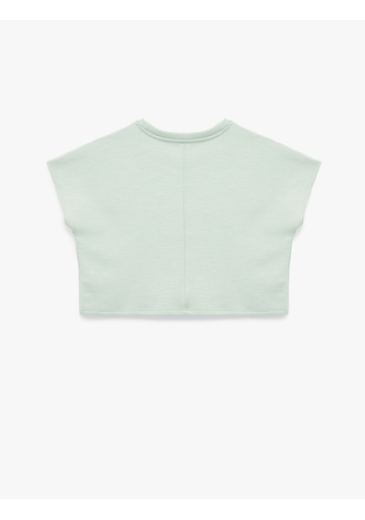 Koton Slim Fit Bisiklet Yaka Kolsuz Basic Tişört Yeşil 6wak50012uk Yeşil
