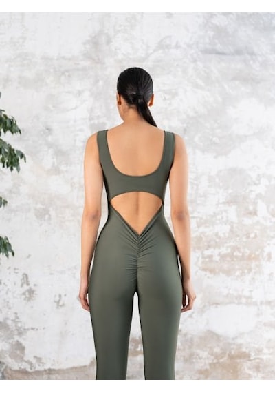Arkası Büzgülü Scrunch Butt Spor Tayt Tulum