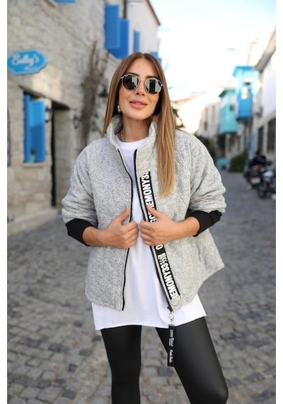 Bileği Lastikli Kapitone Mont-standart-363 Gri