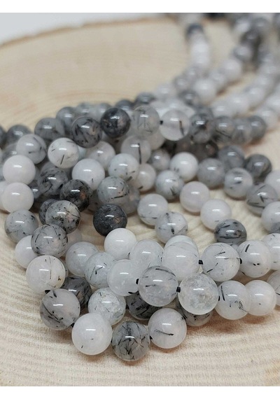 Bileklik Boy Rutil Kuvars Taşı Yarım Dizi 6mm 18cm Uzunluğundadır Çok Renkli