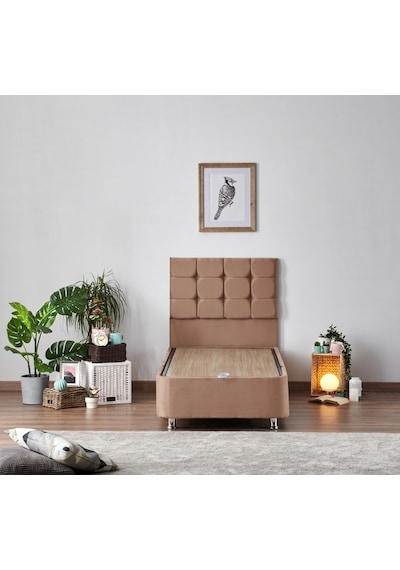 Nironyatak Niron Latte 100X200 Cm Tek Kişilik Yatak Baza Başlık Seti - Sert