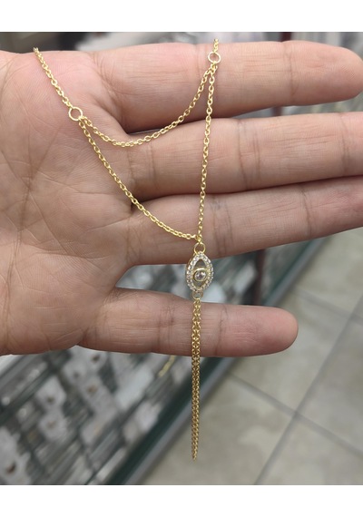 Işıltılı Beyaz Taşlı Göz Gümüş Şahmeran Altın