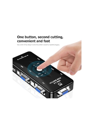4 Port USB KVM Switch 4 PC Kasa Tek Kontrol Çoklu VGA