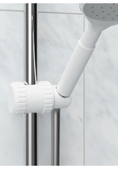 Ayarlanabilir Duş Başlığı Tutucu Universal Uyumlu Sabitleyici -duş Borusunun Çapı 2 - 3 Cm beyaz