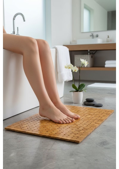 Akayev Bambu Banyo Matı 40x60 Cm Kahverengi