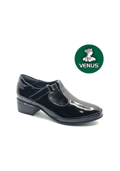 Venüs Tinggy Hakiki Deri Comfort Ortopedik Kadın Topuklu Ayakkabı Siyah-rugan