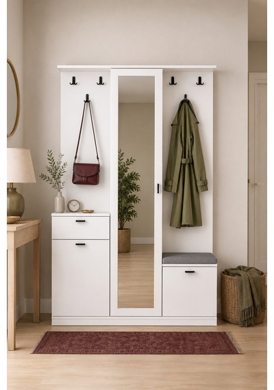 Goodnight Home Armon Portmanto Vestiyer Ayakkabılık 106x190x39 Cm Beyaz Modern Tasarım Beyaz - 914347686 Beyaz Goodnight Home Armon Portmanto Vestiyer Ayakkabılık 106x190x39 Cm Beyaz Modern Tasarım Beyaz - 914347686 Beyaz