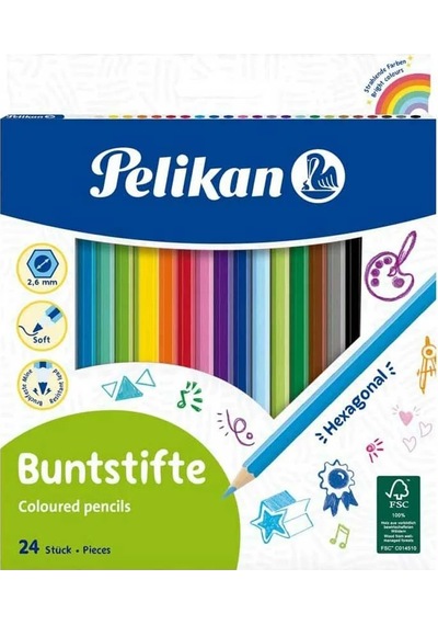 Pelikan Kuru Boya Kalemi 24 Lü 724013 Çok Renkli