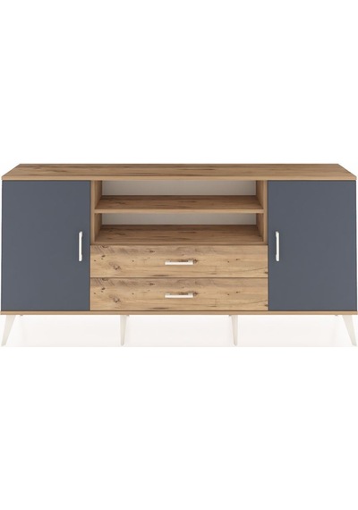 Arges Konsol 4 Raflı 2 Çekmeceli 2 Kapaklı 176x30x83 Çam-antrasit/çam Antrasit/çam Arges Konsol 4 Raflı 2 Çekmeceli 2 Kapaklı 176x30x83 Çam-antrasit/çam Antrasit/çam