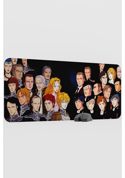 Ginga Eiyuu Densetsu Anime V4 - 90x40 Xxl Gaming Kauçuk Kaymaz Taban Mouse Pad Fare Altlığı