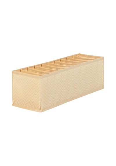 Tr 10 Bölmeli Bej Balıksırtı Çekmece Düzenleyici 11 X 41,5 X 12 Cm Genel