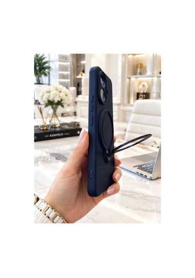 Poco X8 Pro İle Uyumlu 360 Derece Dönebilen Kalın Metal Magsafe Halka Stantlı İçi Kadife Korumalı Ultra Lüx Premium Silikon Kılıf Koyu Lacivert Poco X8 Pro İle Uyumlu 360 Derece Dönebilen Kalın Metal Magsafe Halka Stantlı İçi Kadife Korumalı Ultra Lüx Premium Silikon Kılıf Koyu Lacivert